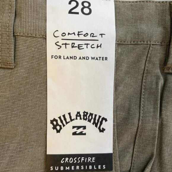 Billabong Comfort Stretch Crossfire Submersible Shorts Tan Size 28 NWT - Picture 2 of 9